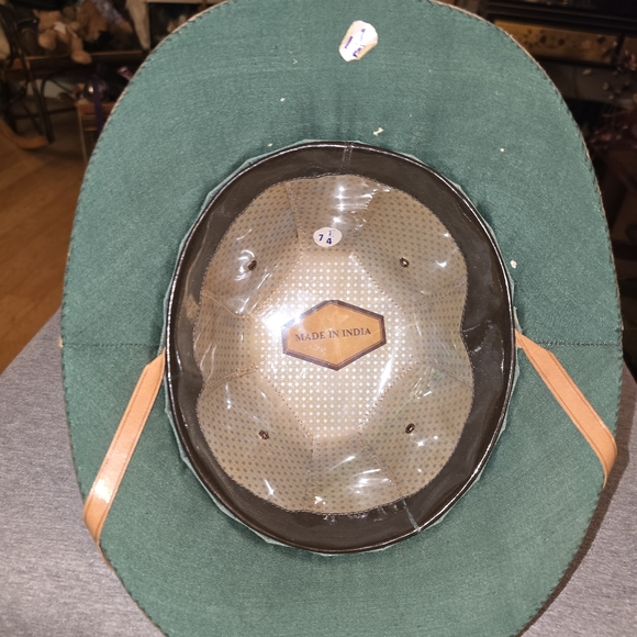 PITH HELMET,HAT CAP, SAFARI HELMET OR SOLA TOPI SIZE 7 1/4 Vintage - Picture 7 of 8